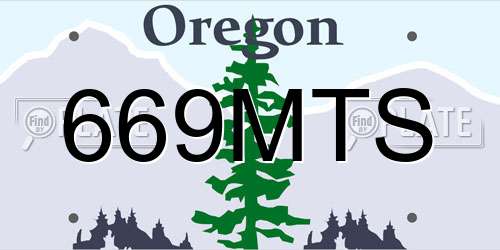 669MTS Oregon License Plate