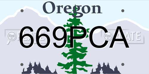 669PCA Oregon License Plate