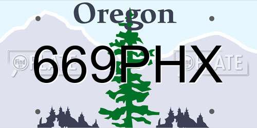 669PHX Oregon License Plate
