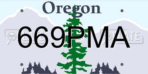 669PMA Oregon License Plate