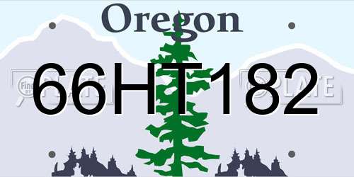 66HT182 Oregon License Plate