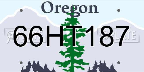 66HT187 Oregon License Plate