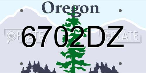 6702DZ Oregon License Plate