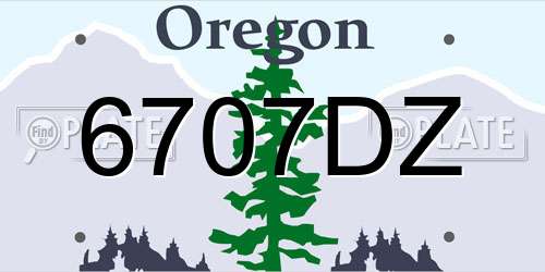 6707DZ Oregon License Plate