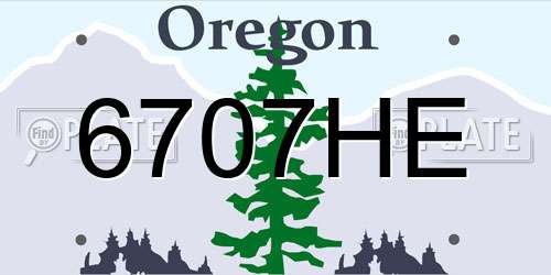 6707HE Oregon License Plate