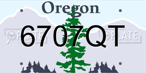 6707QT Oregon License Plate