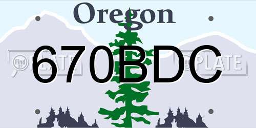 670BDC Oregon License Plate