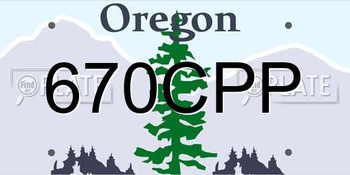 670CPP Oregon License Plate
