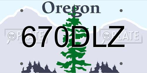 670DLZ Oregon License Plate