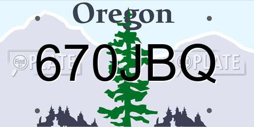670JBQ Oregon License Plate
