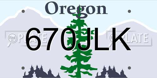 670JLK Oregon License Plate