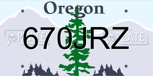 670JRZ Oregon License Plate
