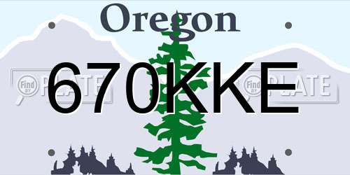670KKE Oregon License Plate