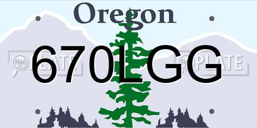 670LGG Oregon License Plate