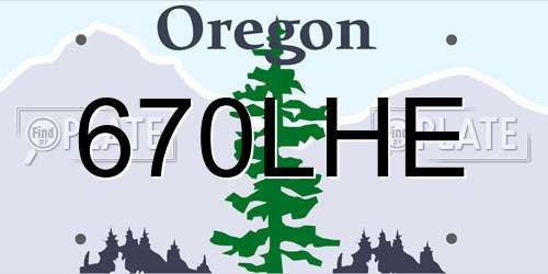 670LHE Oregon License Plate