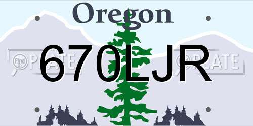 670LJR Oregon License Plate