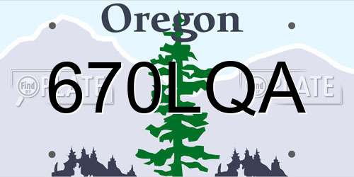 670LQA Oregon License Plate