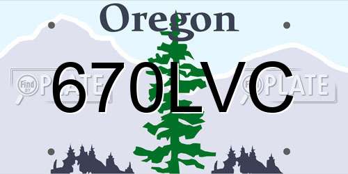 670LVC Oregon License Plate