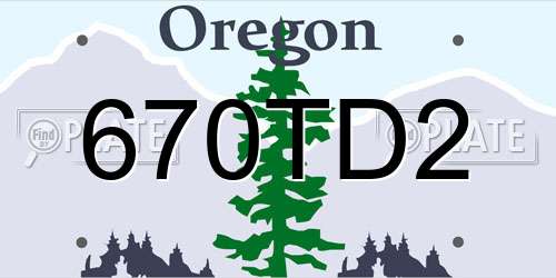 670TD2 Oregon License Plate