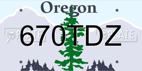 670TDZ Oregon License Plate