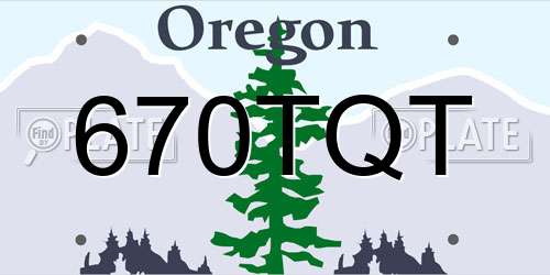 670TQT Oregon License Plate