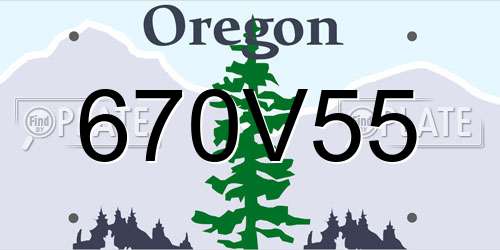 670V55 Oregon License Plate