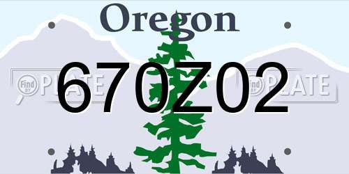 670Z02 Oregon License Plate