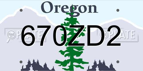 670ZD2 Oregon License Plate