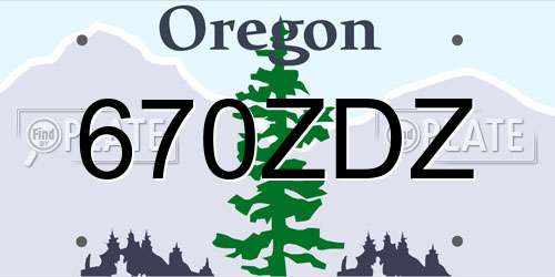 670ZDZ Oregon License Plate