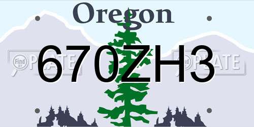 670ZH3 Oregon License Plate