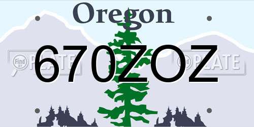 670ZOZ Oregon License Plate