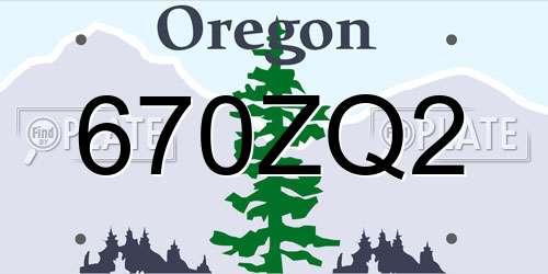 670ZQ2 Oregon License Plate