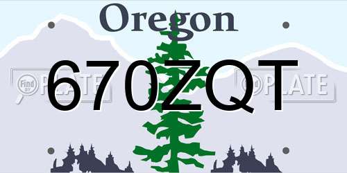 670ZQT Oregon License Plate