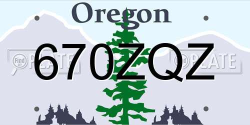 670ZQZ Oregon License Plate