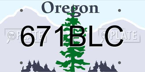 671BLC Oregon License Plate