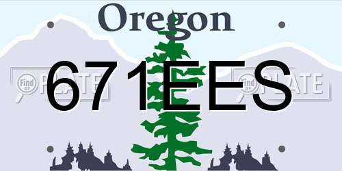 671EES Oregon License Plate