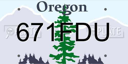 671FDU Oregon License Plate
