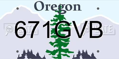 671GVB Oregon License Plate