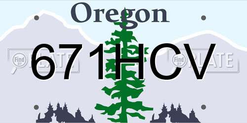 671HCV Oregon License Plate