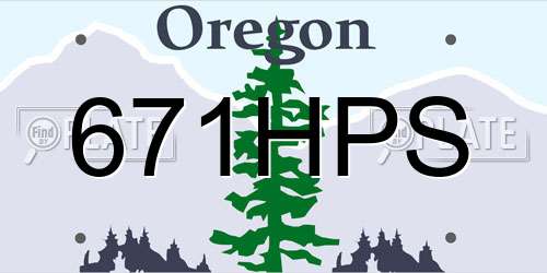 671HPS Oregon License Plate