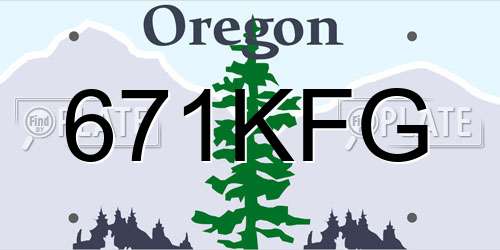 671KFG Oregon License Plate