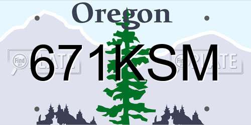 671KSM Oregon License Plate