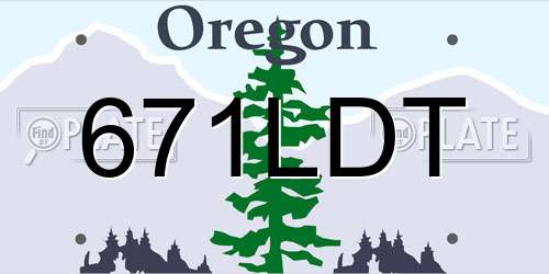 671LDT Oregon License Plate