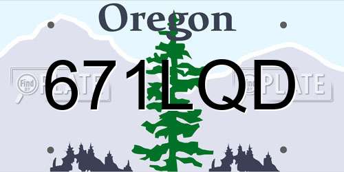 671LQD Oregon License Plate