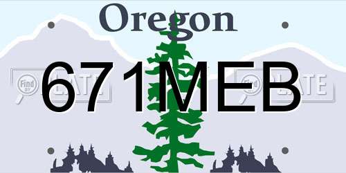 671MEB Oregon License Plate