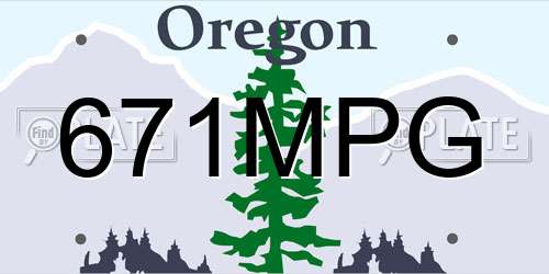 671MPG Oregon License Plate