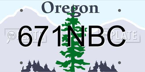 671NBC Oregon License Plate