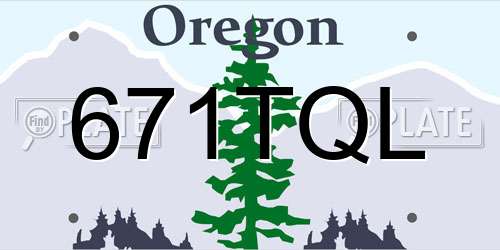 671TQL Oregon License Plate