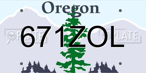 671ZOL Oregon License Plate