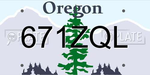 671ZQL Oregon License Plate